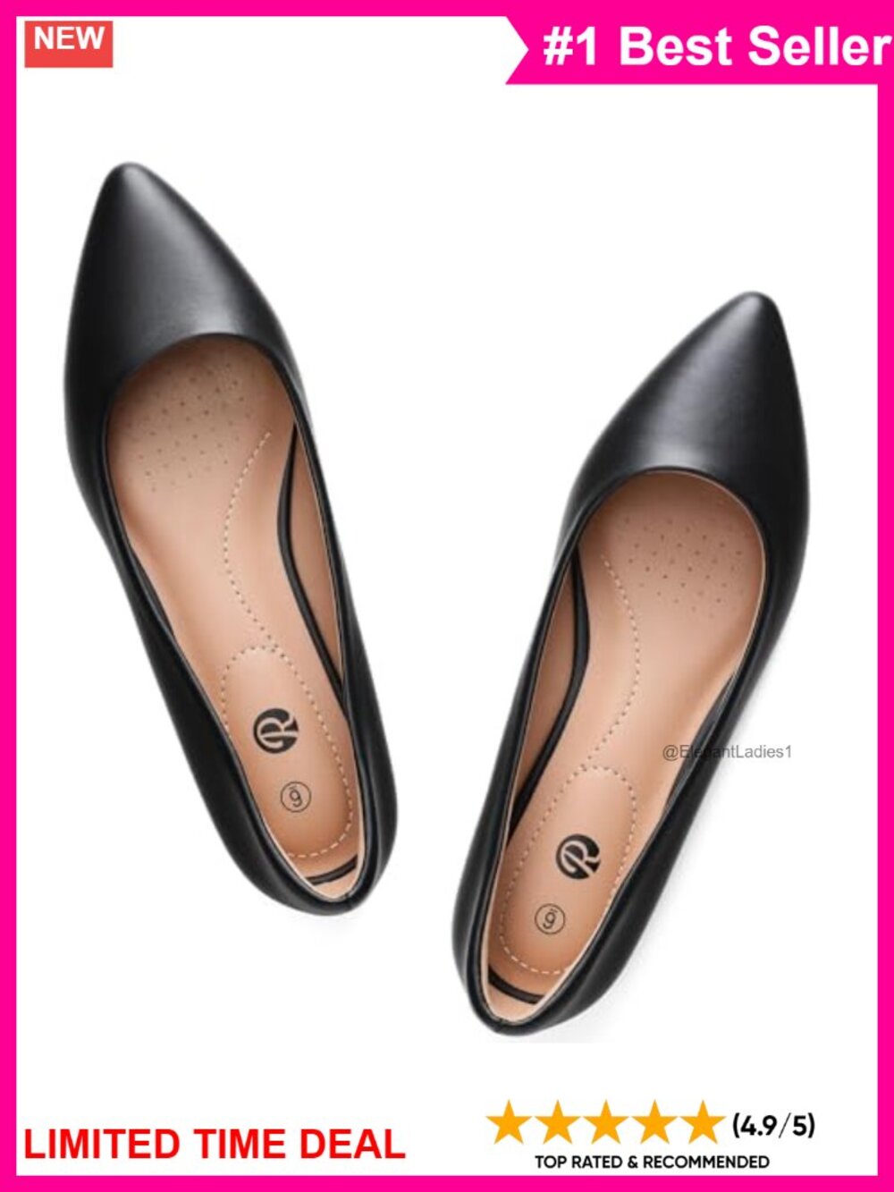 Women's Pointed Toe Ballet Flats Slip On Comfort Dress Shoes